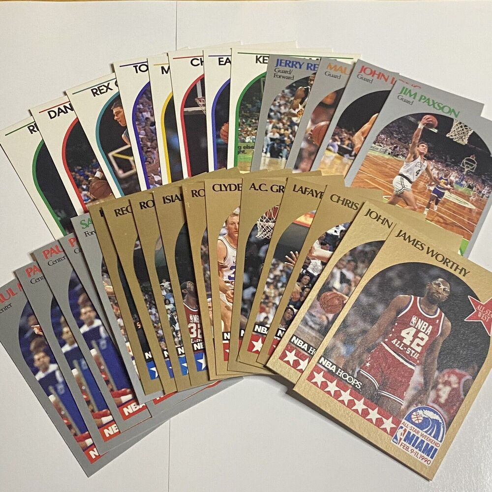 Vintage 1989 - 1990 NBA Hoops Basketball Card Lot 28 Cards ALL STARS